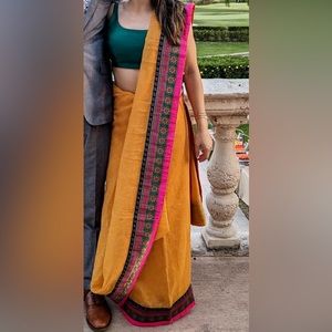 Gold Saree with top included
